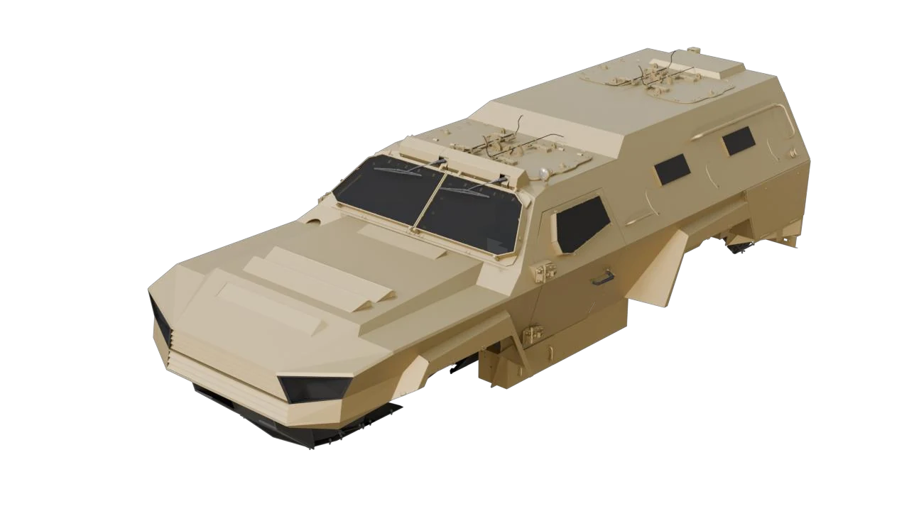 CAD render of RD-KOT load-bearing bonnet-type hull